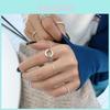 Elegant Korean S925 Sterling Silver Double Layer Ring For Women Adjustable Design