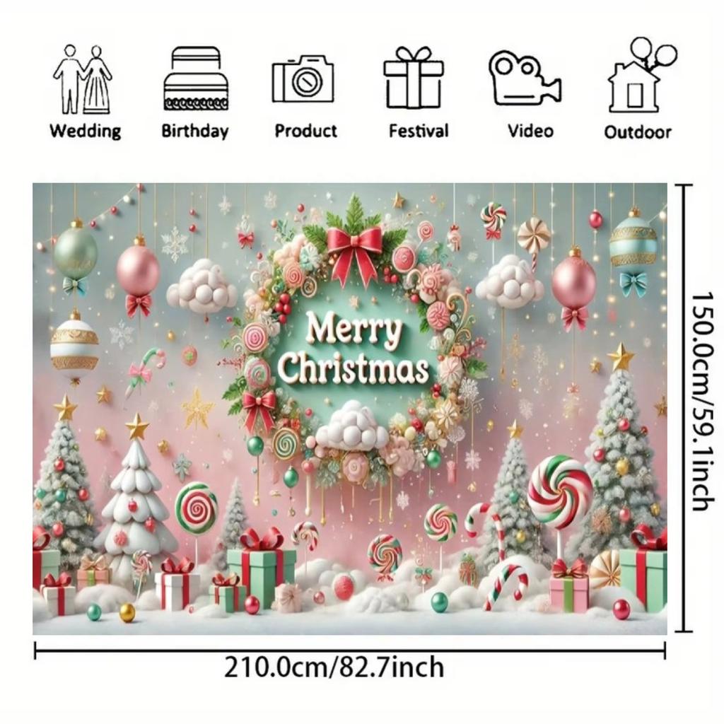 Merry ChristmasTree Gift Boxes  Backdrop Xmas Decoration Background Winter Backdrop Decorations For Photo Studio Photo Booth Christams Party