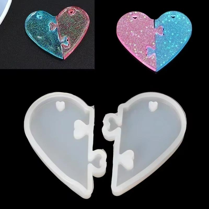 Handmade Creative Diy UV Resin Jewelry Liquid Silicone Mold Love Heart Resin Charms Pendant Molds Decorate Making Jewelry