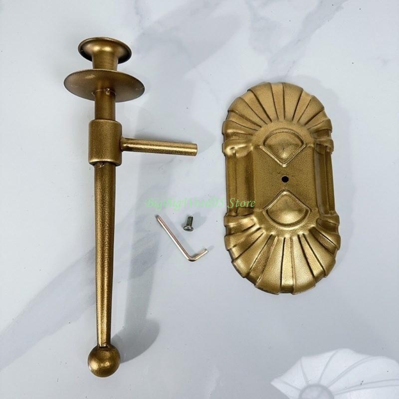 24TE Luxurious Iron Wall Sconce Metal Holders European Vintage Styles Hanging Candlestick for Party Gatherings Decors