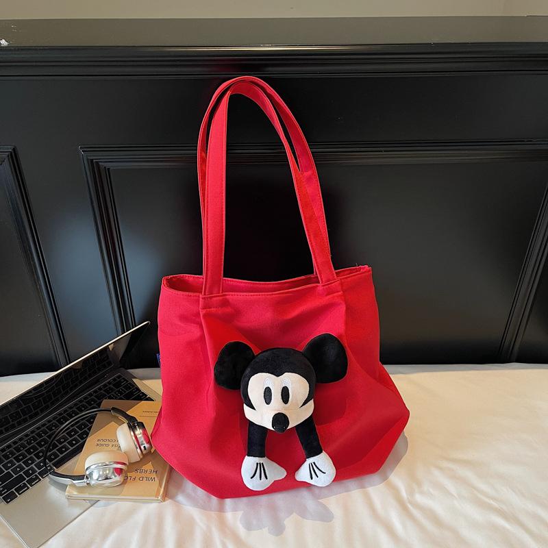 Large Capacity Cartoon Cute Shoulder Bag Tote Bag College Student Class Commuter Tote Bag Mommy Bag Summer New Models