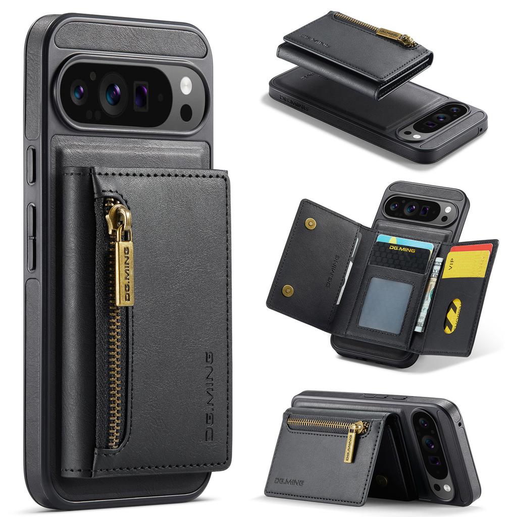 DG.MING M5 Series For Google Pixel 9 Pro XL Case Detachable Magnetic Leather Phone Cover with Card Slots