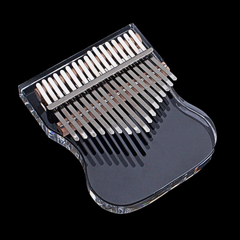 Transparent Kalimba Acrylic Finger Pianos 17 Keys Thumb Piano with Letters and Notes Musical Instrument Gifts for Girls