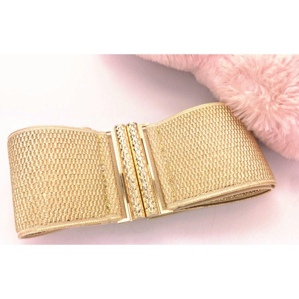 Trendy Brand Wide Corset Belt Luxury Design Stretch Cummerbunds Elastic Waistbands  For Woman