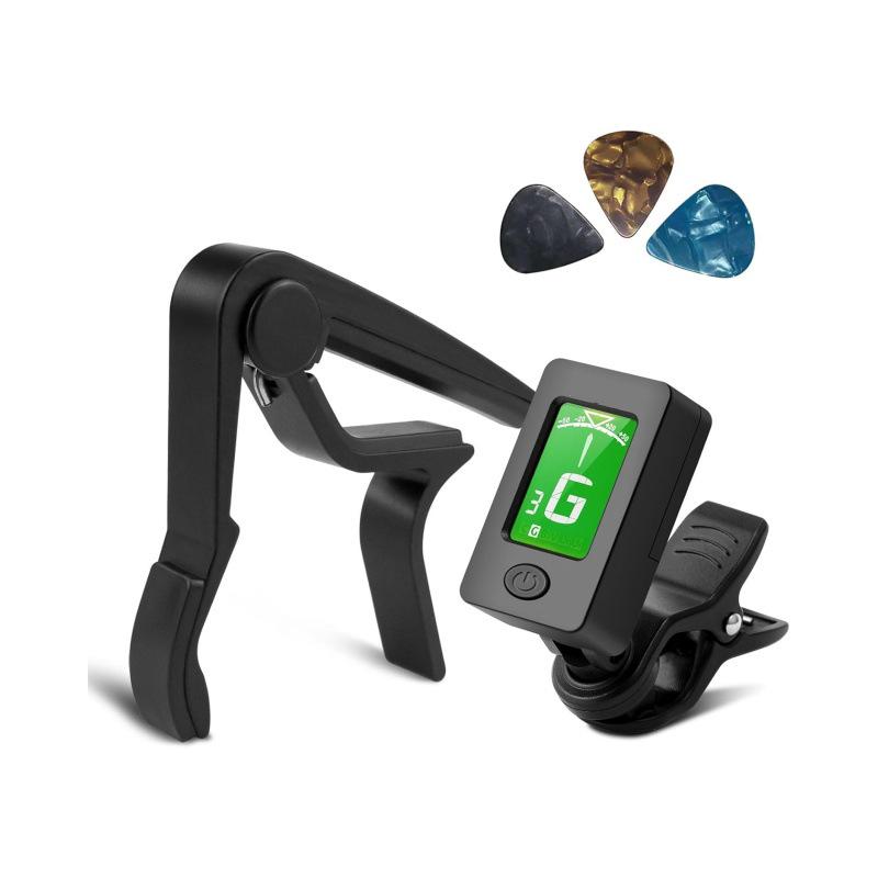 Multifunctional Folk Guitar and Violin Electronic Tuner with Plectrum