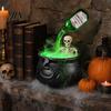 Efekt dymu Halloweenowa Rekwizyt Kociołek Czarownicy, Duże Plastikowe Czarne Wiadro z Pływającą Butelką Mikstury, Dekoracja Nawiedzonego Domu Upiorny Garnek na Zupę do