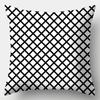 Black And White Pillowcase 45Cmx45Cm Square Sofa Pillow Cover Stripes Leaves Pattern Cushion Cover