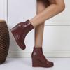  Fashion Chelsea Boots Women Wedges Heel Platform Casual Zipper Slip On Short Boots