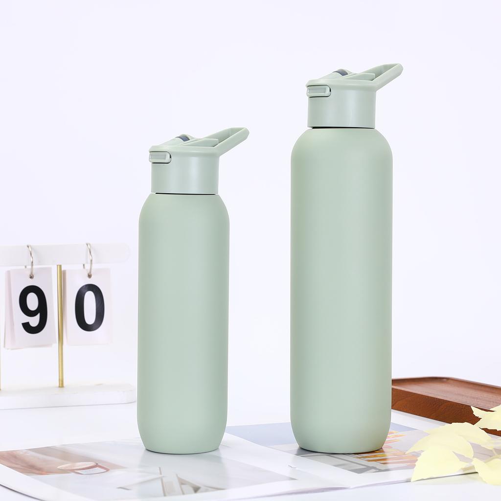 Steel Thermal Water Bottle Double Wall Straw Vacuum Tumbler Sports Bottle 580/1000ml