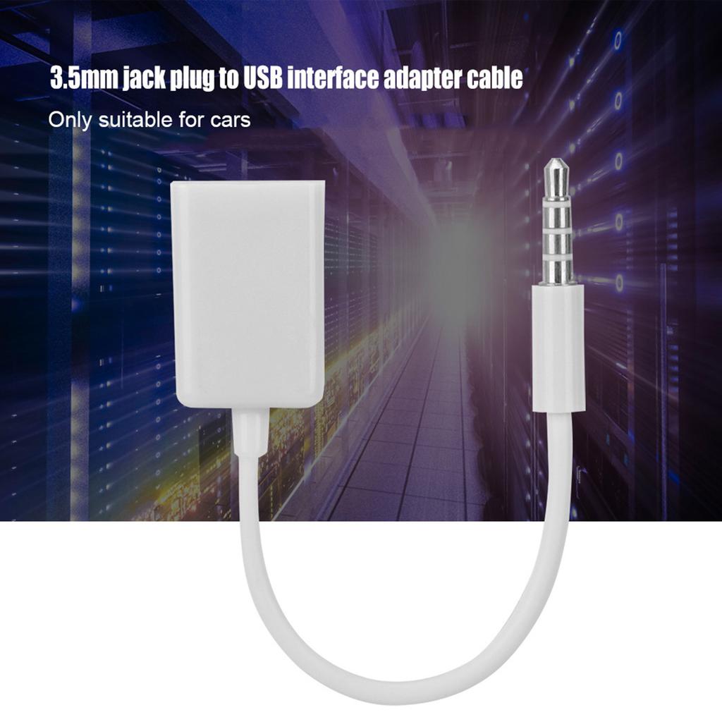 3.5mm Male Plug Jack To USB Female AUX Audio Cable Converter Adapter Cord