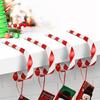 1/2PC Metal Fireplace Sock Hanger Holiday Red and Green Xmas Striped New Year Christmas Stocking Hook Home Party Decorations
