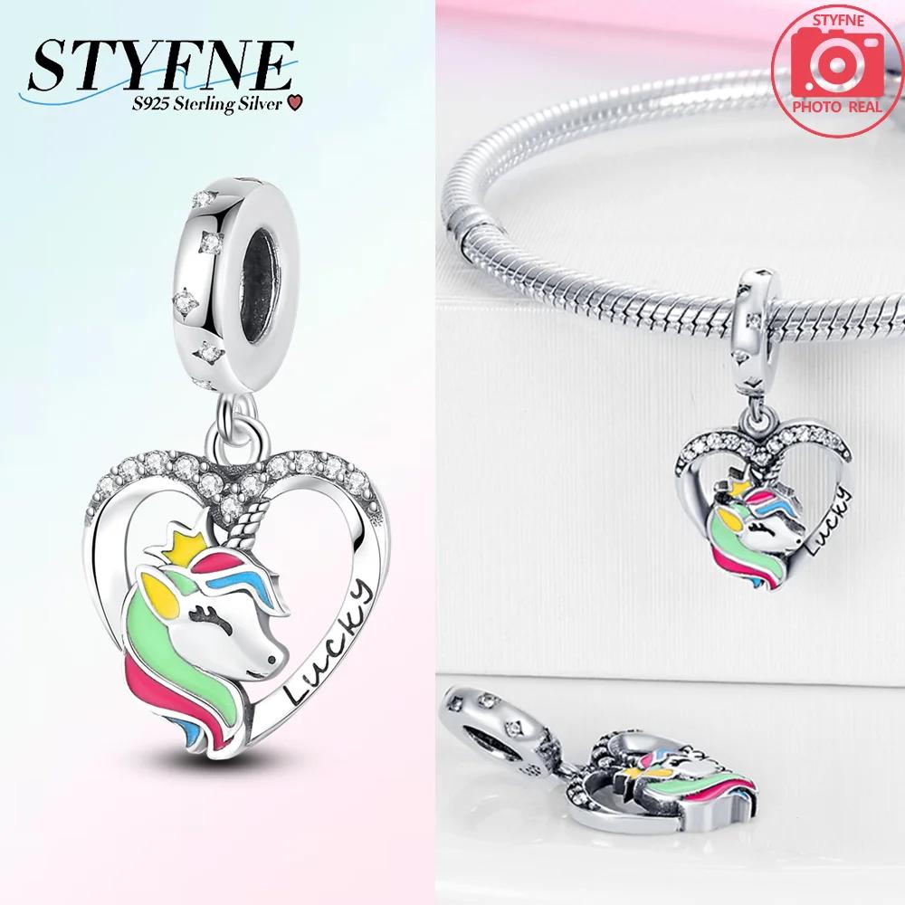 Sweet Romance Copper Cloud Rainbow Unicorn Shining Dreamy Charms Beads Fit 3Mm Original Bracelets Diy Fine Jewelry Making