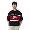 Fila Logo Muster Pullover Locker Kurzarm Poloshirt Herren Oberteile Schwarz T11M432110ABK