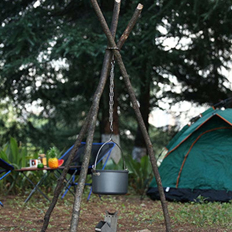 Outdoor Bonfire Stand, Hanging Pot, Picnic, Picnic, Fire Making Stand, Stainless Steel Portable Foldable Tripod