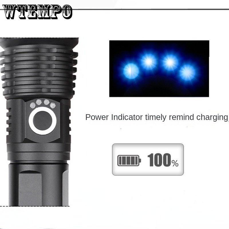 Strong Flashlight Led Outdoor Searchlight Power Display Usb Rechargeable Strong Torch Portable Mini Light