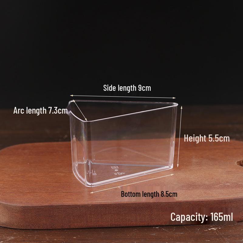 Triangle Mousse Cup with Lid - Disposable Transparent Dessert Cups for Pudding or Cake Slices (8-inch & 9-inch).