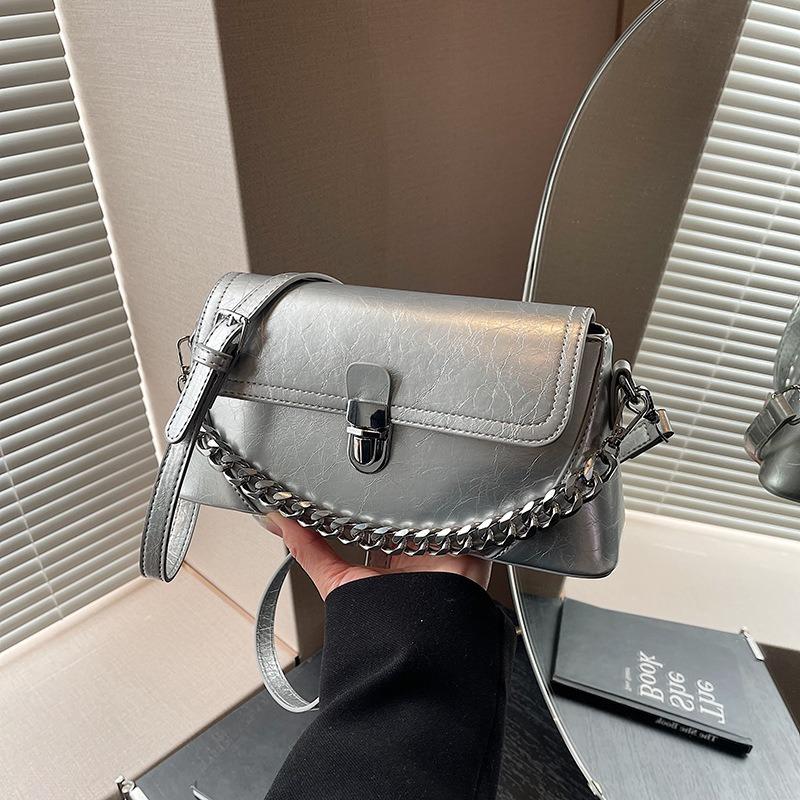 Popular high-end bag women's new simple casual chain bag shoulder crossbody small square bag