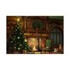 Christmas Fireplace Photography Backdrop Xmas Tree Stocking Photo Background Props for Holiday Family Portrait Studio Shoot Video Party Decor