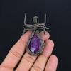 Amethyst Jewelry, 999 Copper Wire Wrapped Gemstone Pendant, Handmade Pendant, For Memorial Day