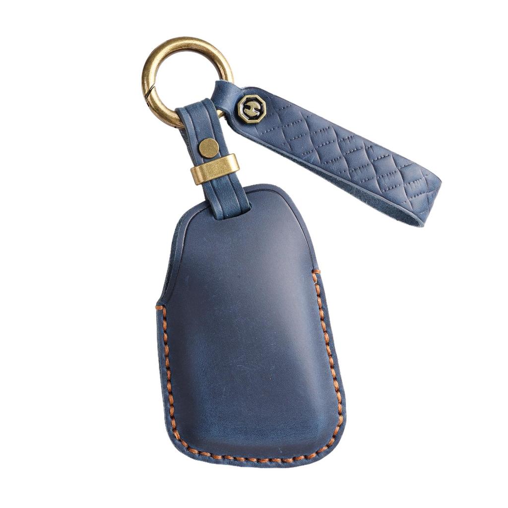 High-End Retro Leather Key Cover for Buick Envision with Buckle Protection