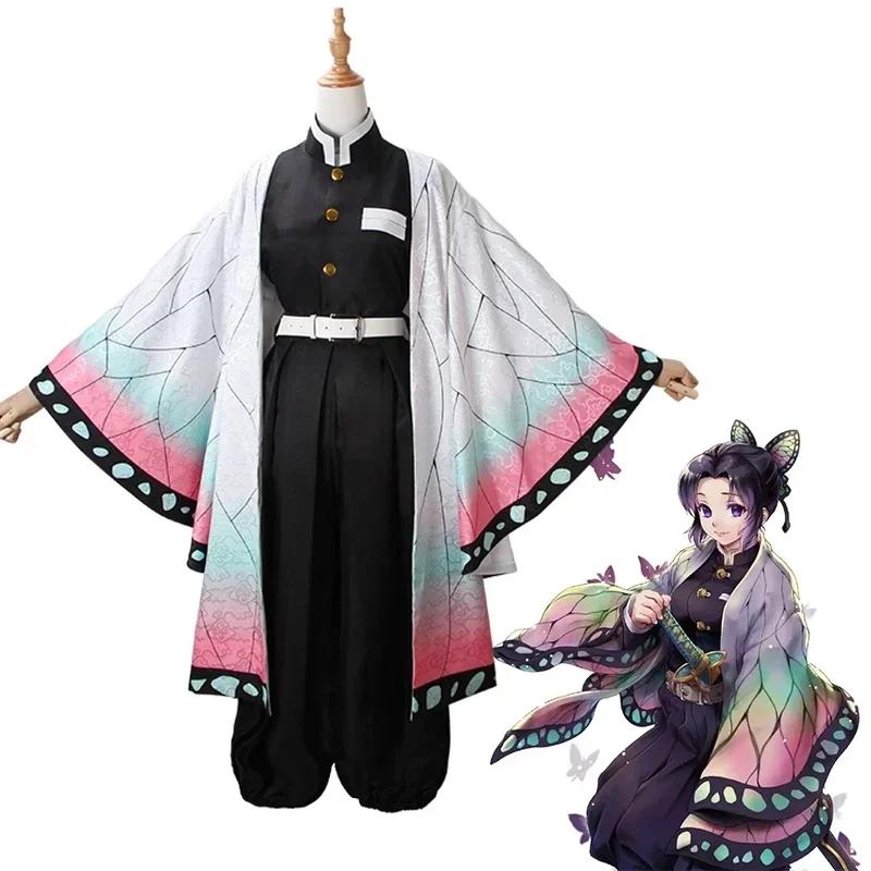 Anime Kochou Shinobu Kostium Cosplay Uniformy Kochou Peruki Włosy Halloween Dla Dzieci Dorosłych Cos Party