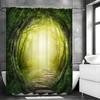 Tree Hole Forest Tree Greenery Green Healing Shower Curtain, Bathroom Decorative Shower Curtain, Waterproof Shower Curtain with