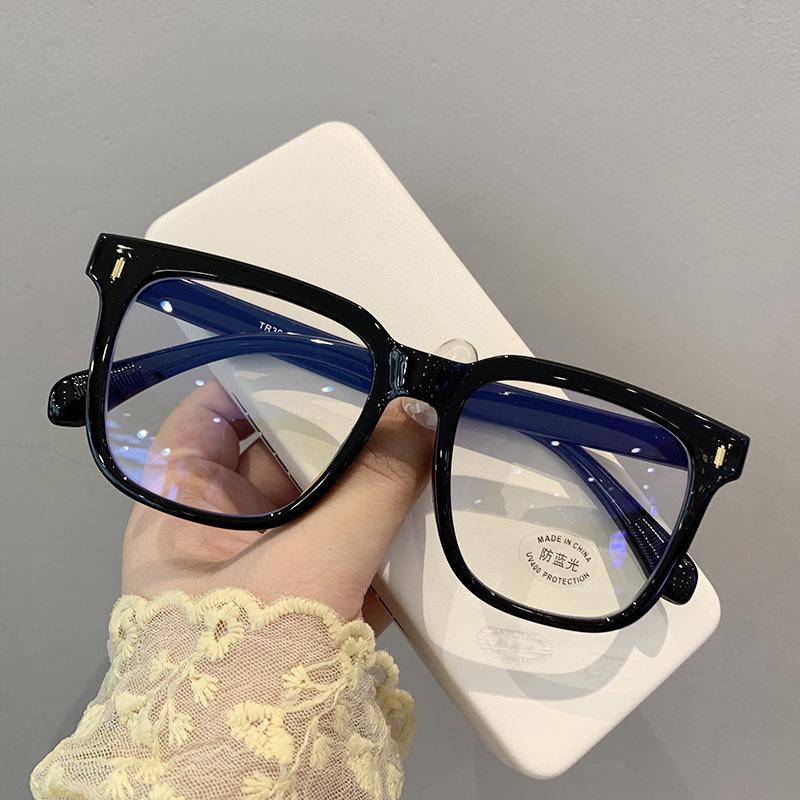 

Женские модные большие очки для близорукости с защитой от синего света - черная толстая оправа для защиты глаз 150 Degrees