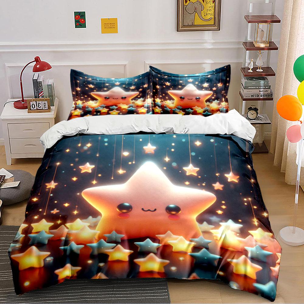 "Glowing Star Pattern Bedding Set" Bedding Duvet Cover Set Duvet Cover Pillowcases (1 * Duvet Cover 2 * Pillowcases, Without Duvet Insert)
