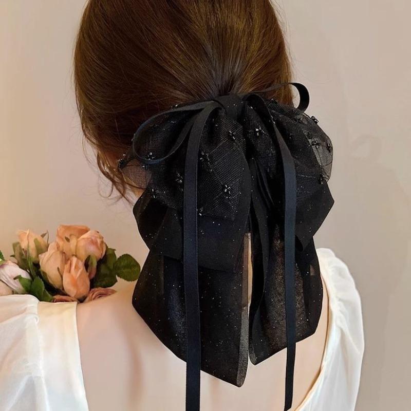 1Pc Chiffon Floral Sweet Half-tied Hairpin Bridal Headdress for Wedding Banquet Holiday Party Decoration