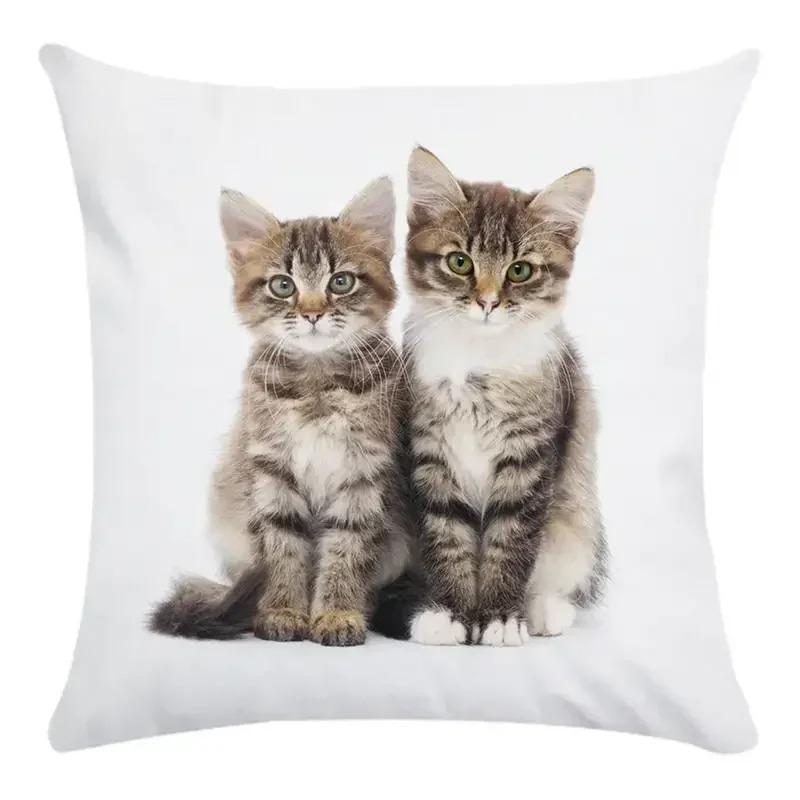 Home Decor Animal Cute Cat Print Pillow Cover Cushion Cover Living Room Accessories