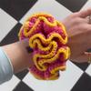 Colorful Knit Hair Scrunchies With Color Contrast Details Soft Hair Tie Elastic Bands Accesories For Women And Girls