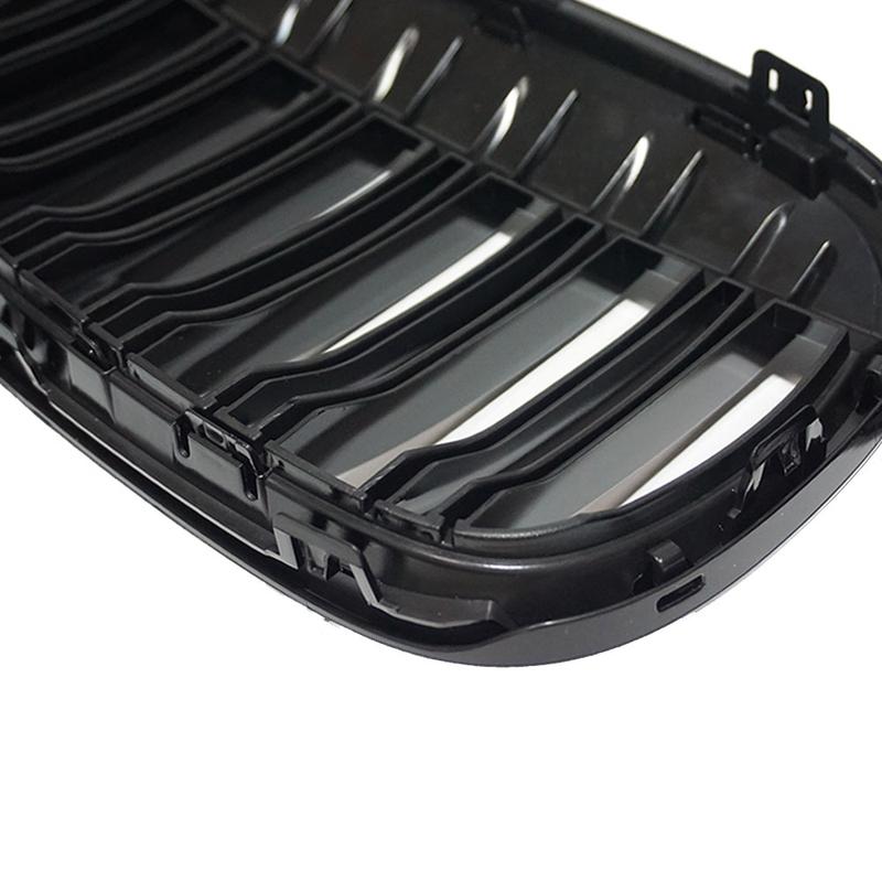 2Pcs Front Bumper Kidney Grille Hood Kidney Grill Racing Grills Gloss Black Replacement For BMW X1 F49 F48 2016 2017 2018