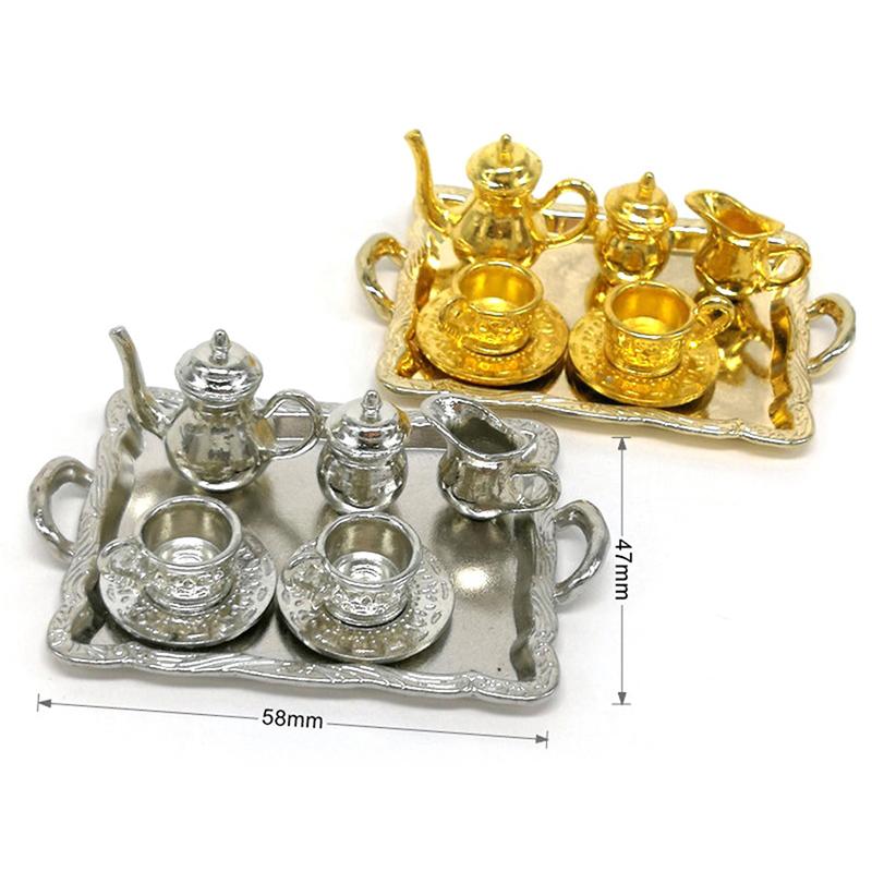 10 stk/sett dukkehus miniatyr metall te dukkehus møbler miniatyr leketøy