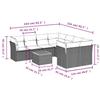VidaXL Garden Lounge Set with Cushions 9 Pcs, Patio Sofas, Furniture Set, Outdoor Terrace Furniture, Grey 3255865