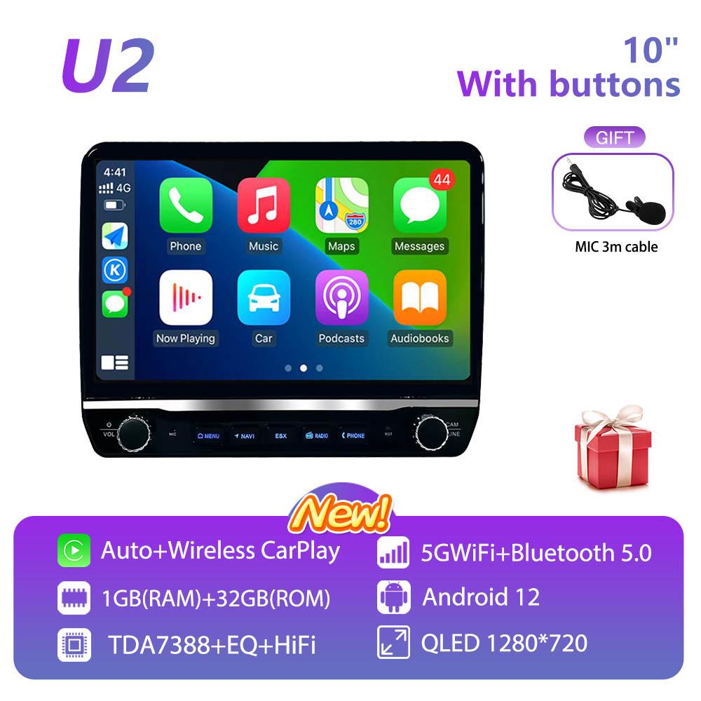 Two Buttons Android Car Multimedia For Mazda CX9 2006-2016 New 10" CarPlay Stereo GPS Navigation Multimedia Player Head Unit