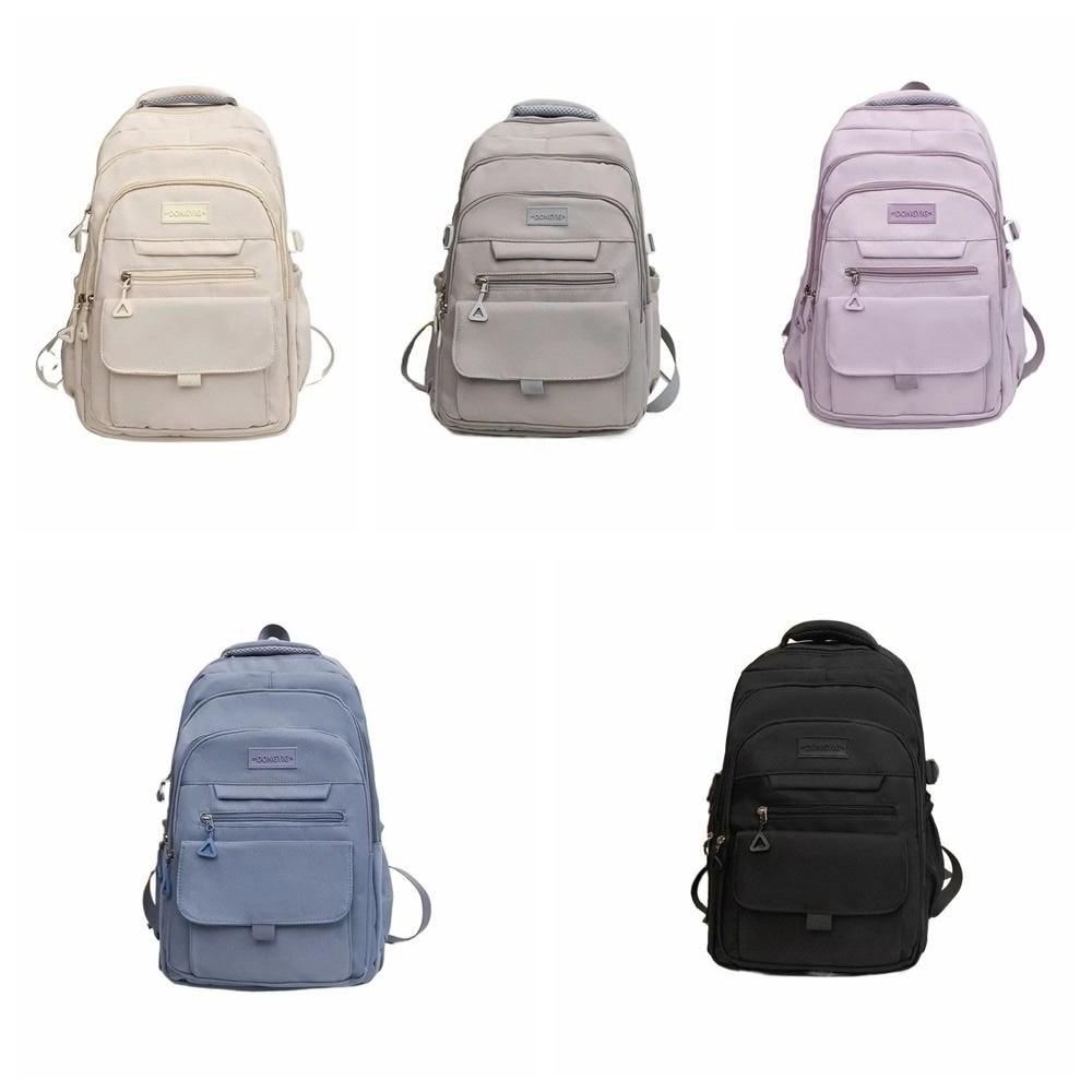 Waterproof Simple School Bags Large Capacity Girl's Backpack College Student Backpack  Travel