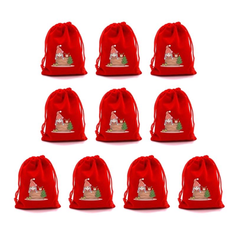 10Pcs Practical Drawstring Storage Pouches Jewelry Packaging Case for Holiday
