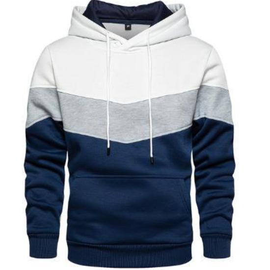 Hanorac Sport Casual de Toamnă și Iarnă pentru Bărbați Tineri, Fashion, Patchwork, Mărimi Mari, Palton cu Glugă