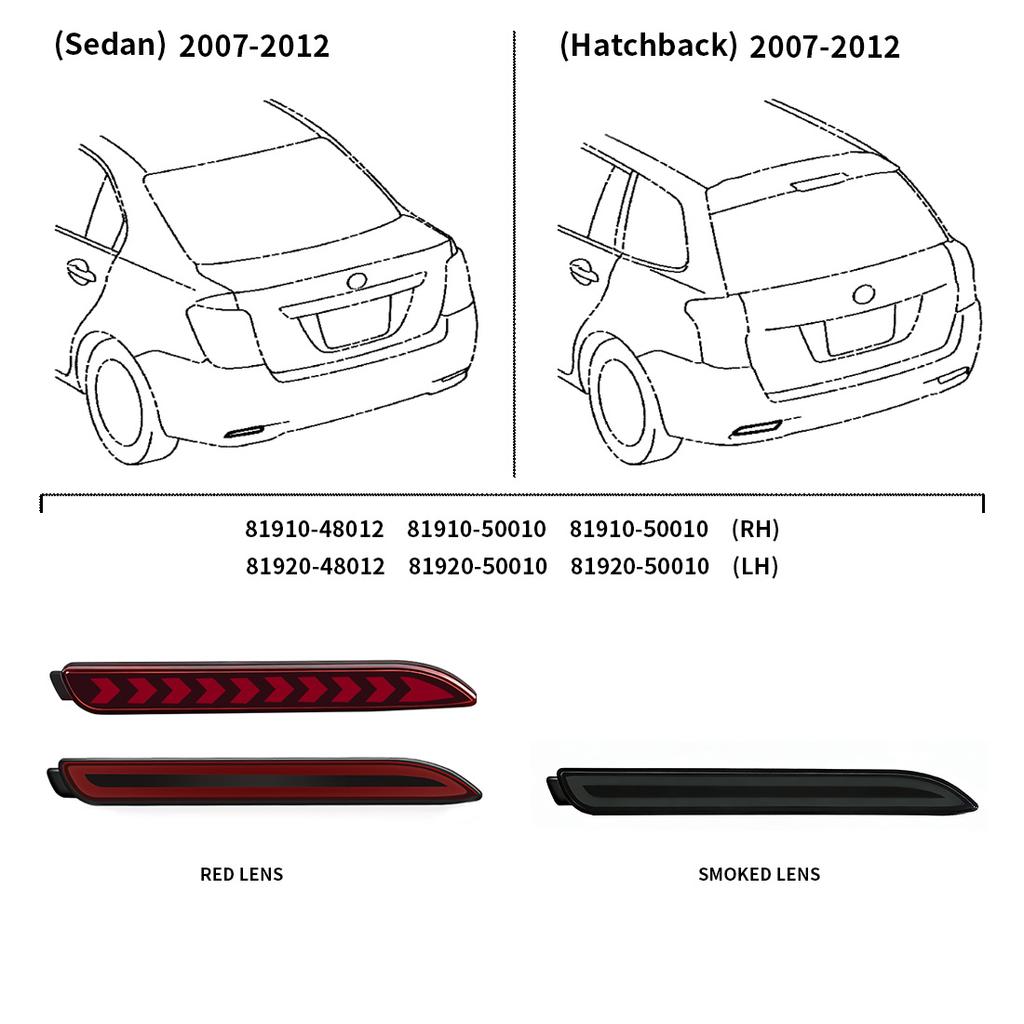 For Toyota Corolla Axio Fielder Sedan Hatchback  -    LED Rear Bumper Reflector Lights Brake Turn Signal