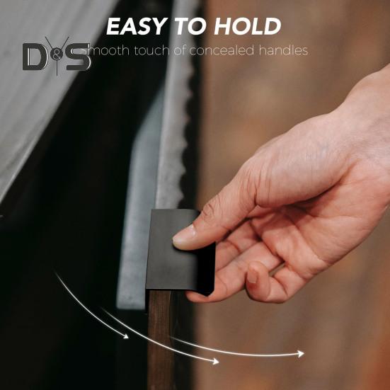 Finger Pull Cabinet Handle Rustproof Polished Surface Rounded Edge Finger Cabinet Pull Concealed Handle