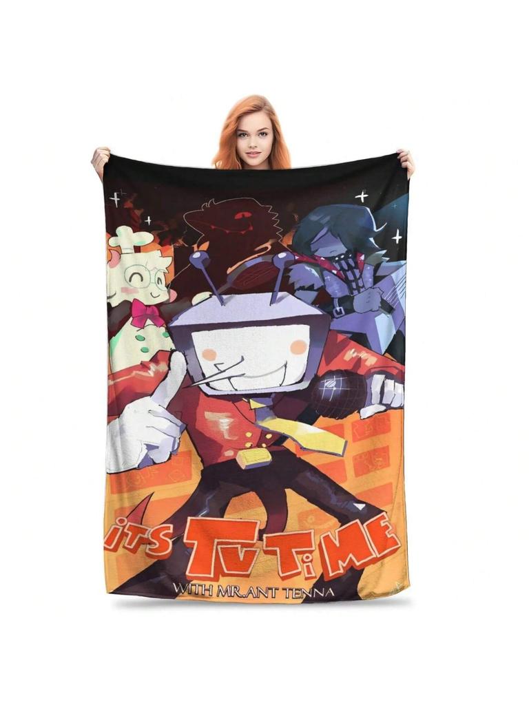Warm Soft Blanket Tenna Deltarune Game It's TV Time Meme Bedding Throws Bedspread For Couch Bed Funny Sofa Bed Cover