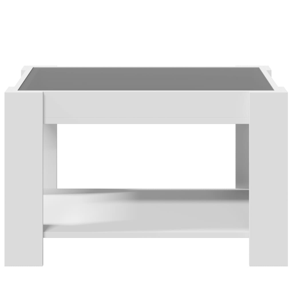 LED Coffee Table in White 73 x 53 x 45 cm Wood Based Material