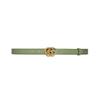 GUCCI GG Marmont Double G logo style buckle canvas leather belt women's light brown/green width 2cm 659418-92TIC-9257