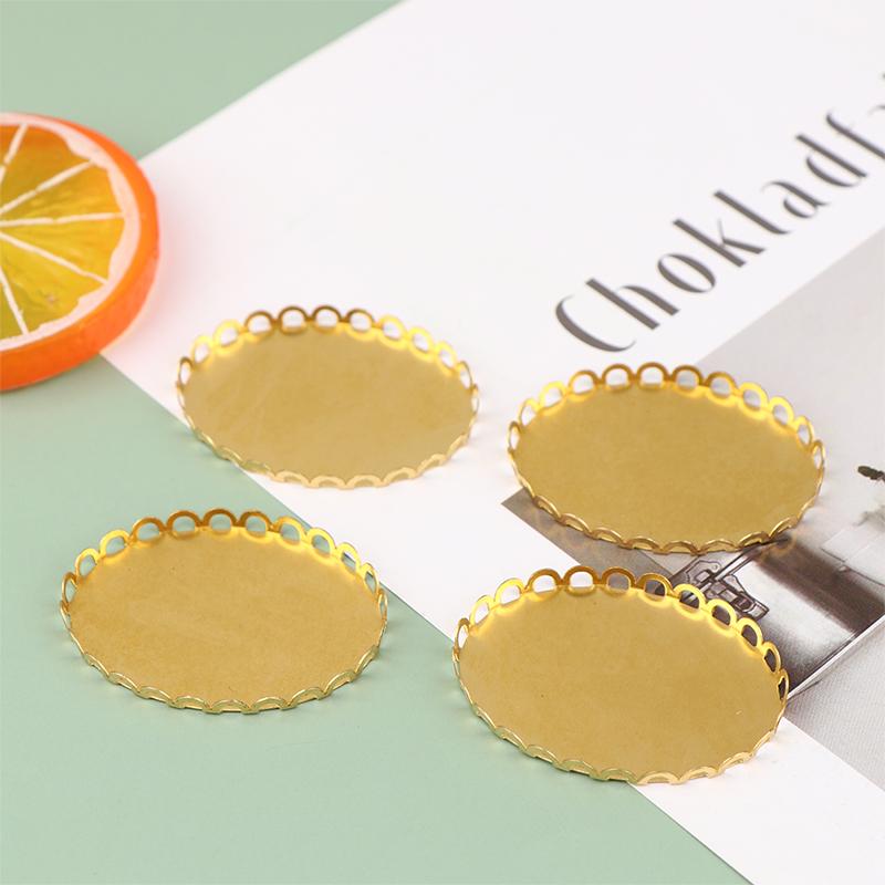 2Pcs Miniature Metal Tray Dollhouse Kitchen Furniture Decoration Accessories