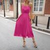 European and American Sexy Babes Macaron Suspender Sleeveless Medium and Long Dress Solid Color Elegant Style Dress Vacation Dress