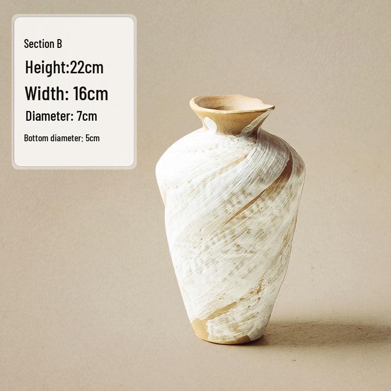Jingdezhen Wabi-Sabi Keramikvase für Trockenblumen - Retro-Stil für Wohnzimmer oder Esstisch