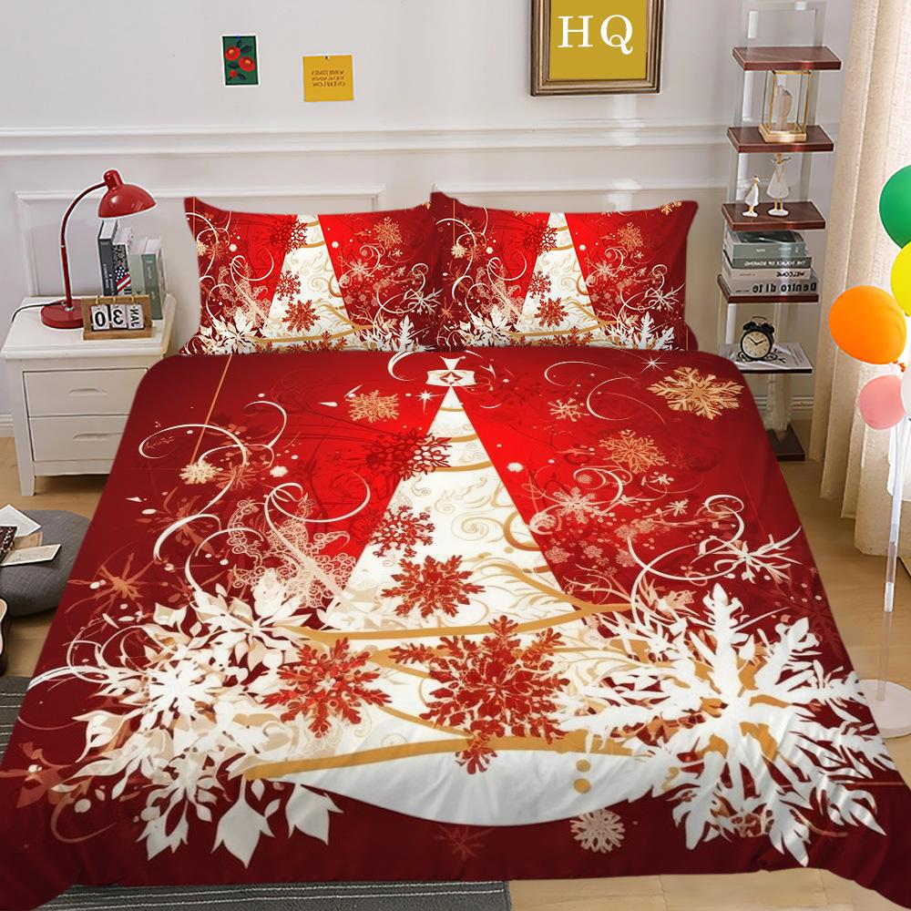 

Рождественская печать 3D-печать Полиэстеровая наволочка Пододеяльник Набор из двух или трех предметов EU Single 135*200