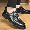 Leather Shoes Men's Autumn New Soft-soled Men's Casual Shoes  Dress Single Shoes Groom Wedding Shoes