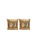Luxurious Satin Sequin Pillow Cover 17 Inches With Handpainted Floral Design For Home Decor