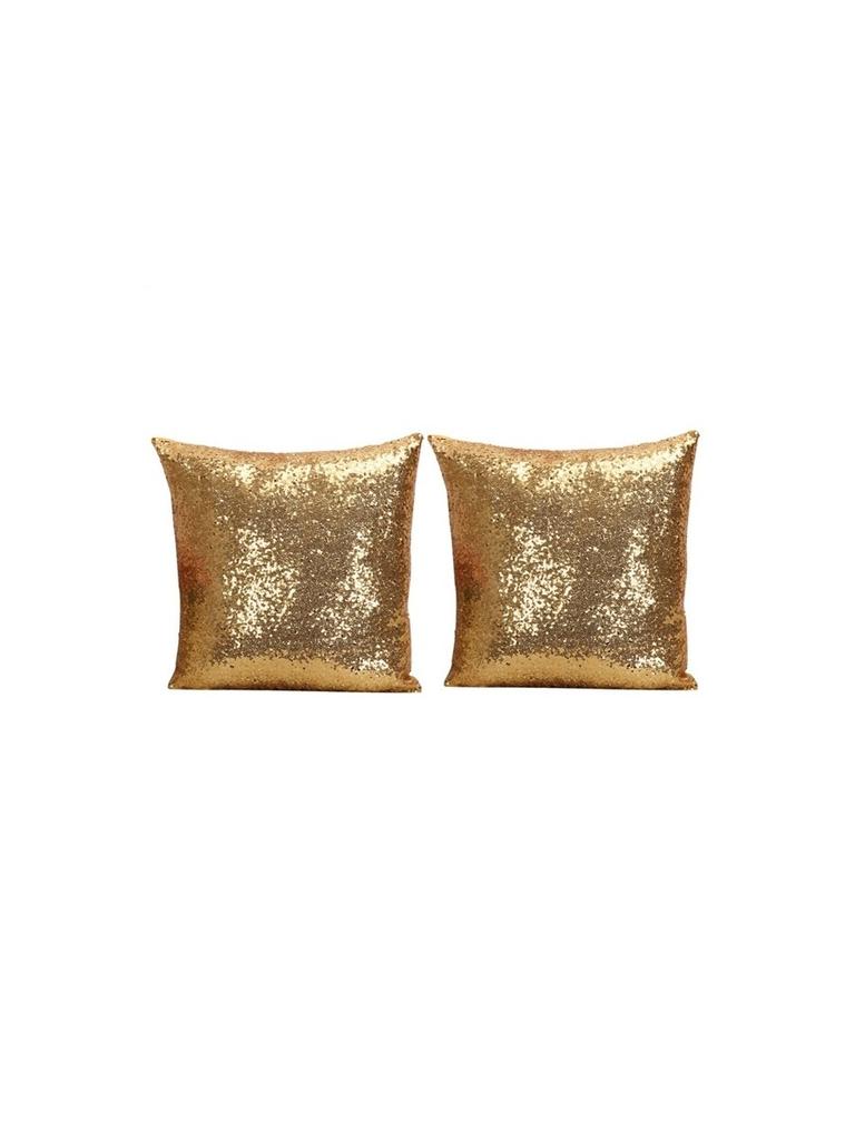 Luxurious Satin Sequin Pillow Cover 17 Inches With Handpainted Floral Design For Home Decor